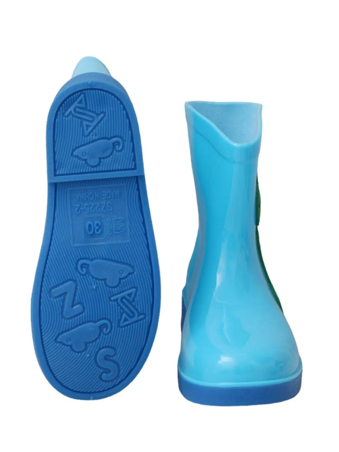 Adventurous Dino Themed Blue Rain Boots For Boys
