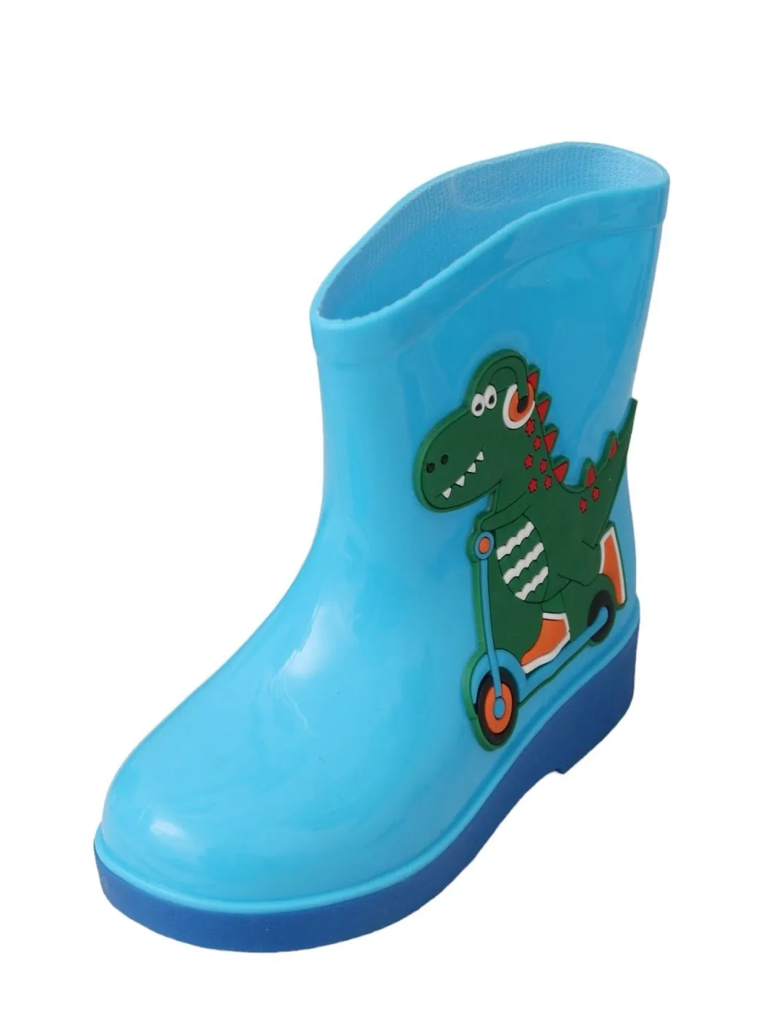 Adventurous Dino Themed Blue Rain Boots For Boys
