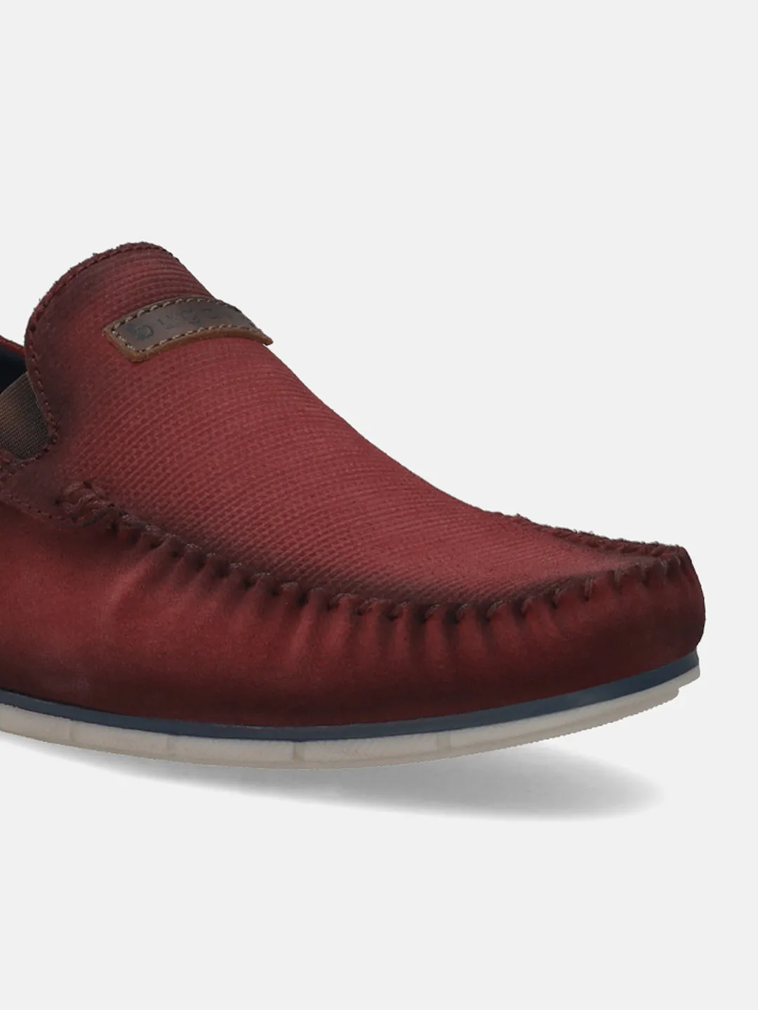 bugatti Dark Red Premium Leather Slip On
