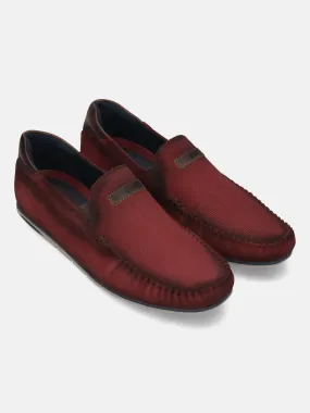 bugatti Dark Red Premium Leather Slip On