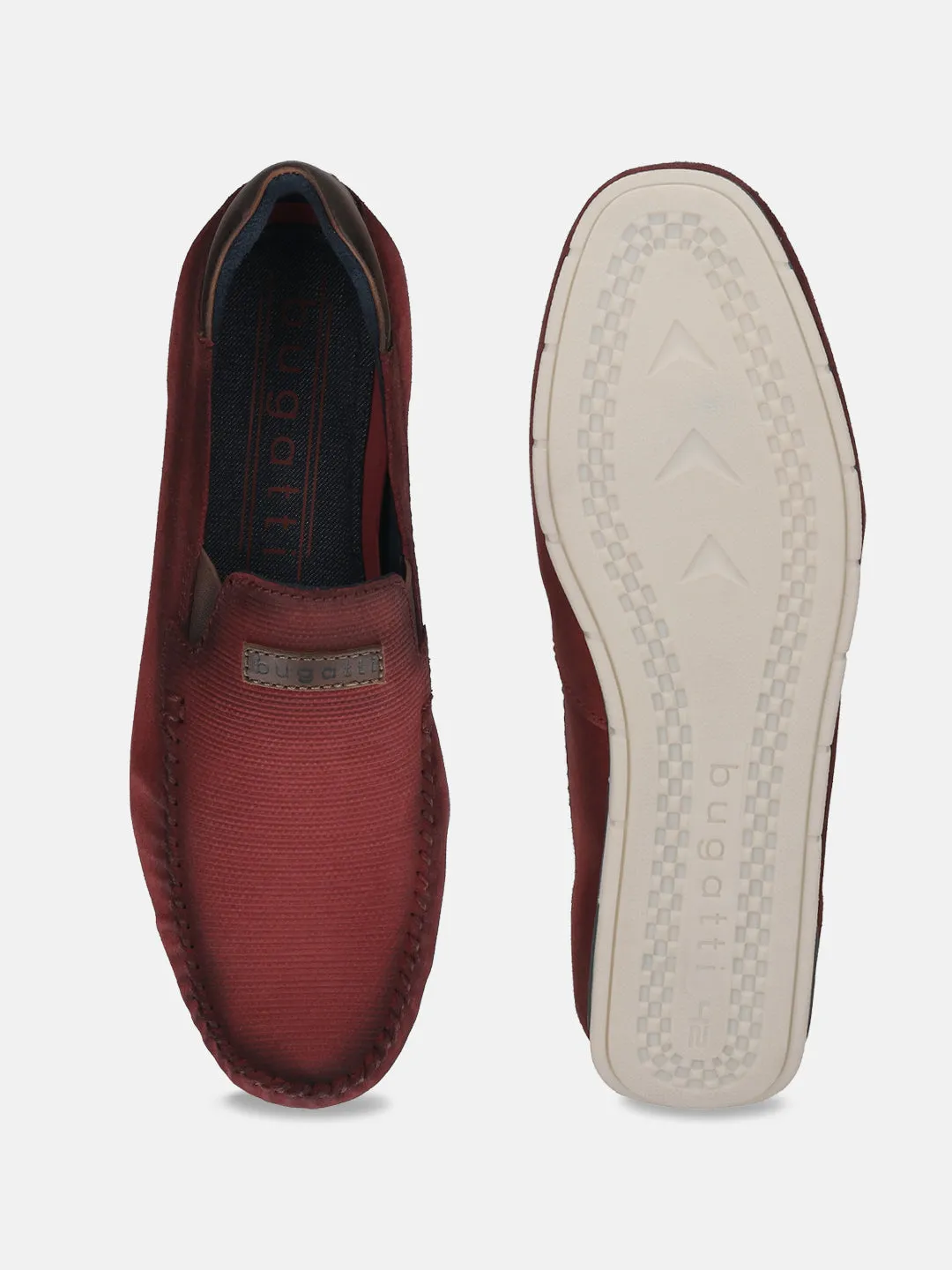 bugatti Dark Red Premium Leather Slip On