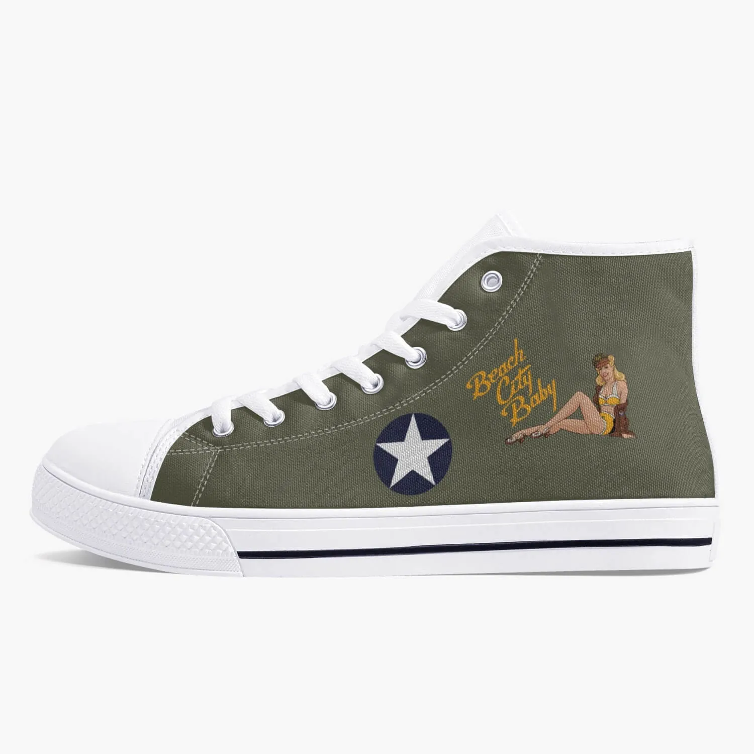 C-53 "Beach City Baby" High Top Canvas Shoes