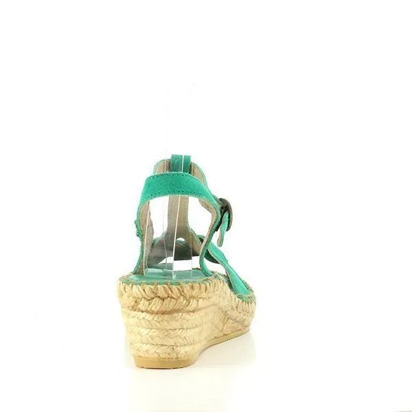 Calzanor A644 Green Slingback Wedge Espadrilles