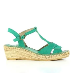 Calzanor A644 Green Slingback Wedge Espadrilles