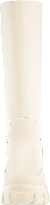 Circus by Sam Edelman Dollie White Pull On Round Toe Chunky Heel Tall Boots