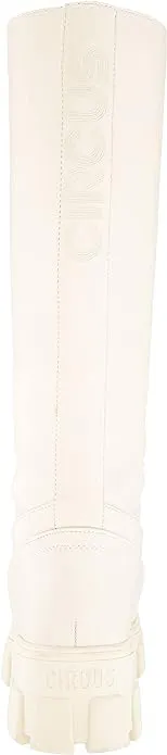 Circus by Sam Edelman Dollie White Pull On Round Toe Chunky Heel Tall Boots