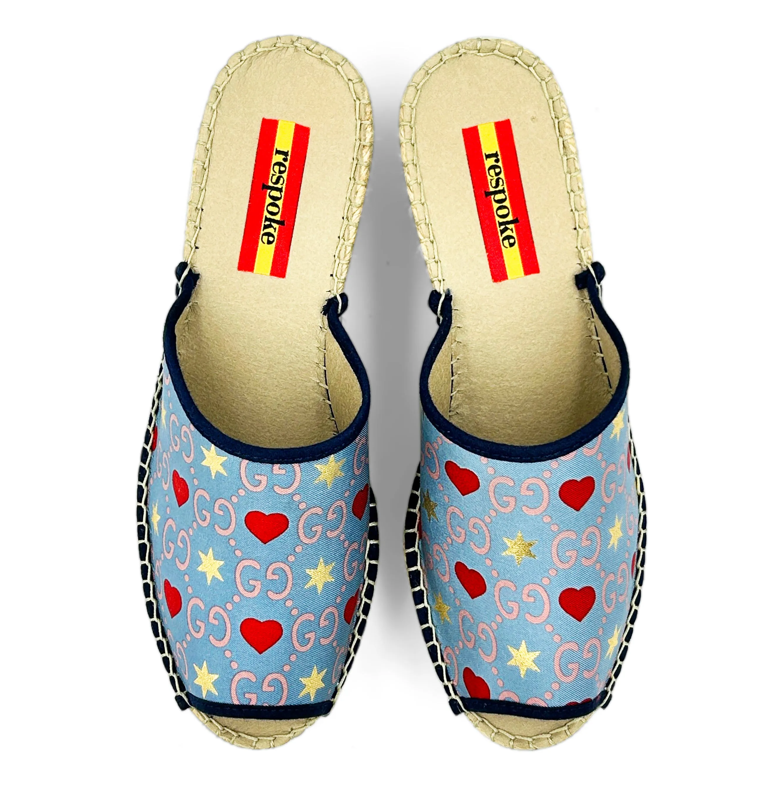 CUORE Blue Modern Wedge Espadrilles