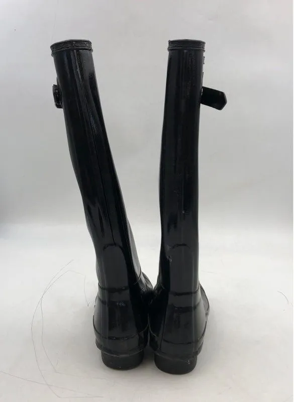 Hunter Women's Black Knee High Round Toe Rain Boots - Size 6