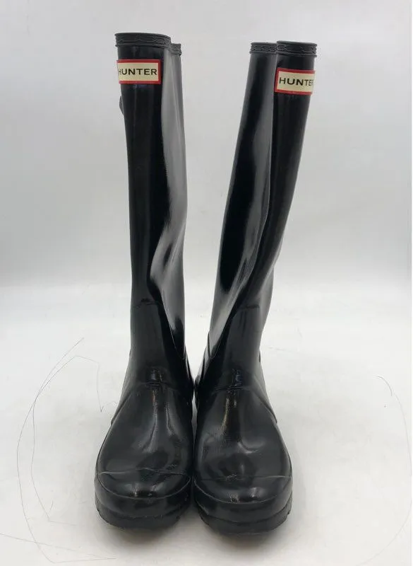 Hunter Women's Black Knee High Round Toe Rain Boots - Size 6