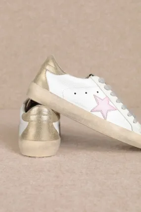 NEWEST ARRIVAL Pink/Gold Star Sneakers