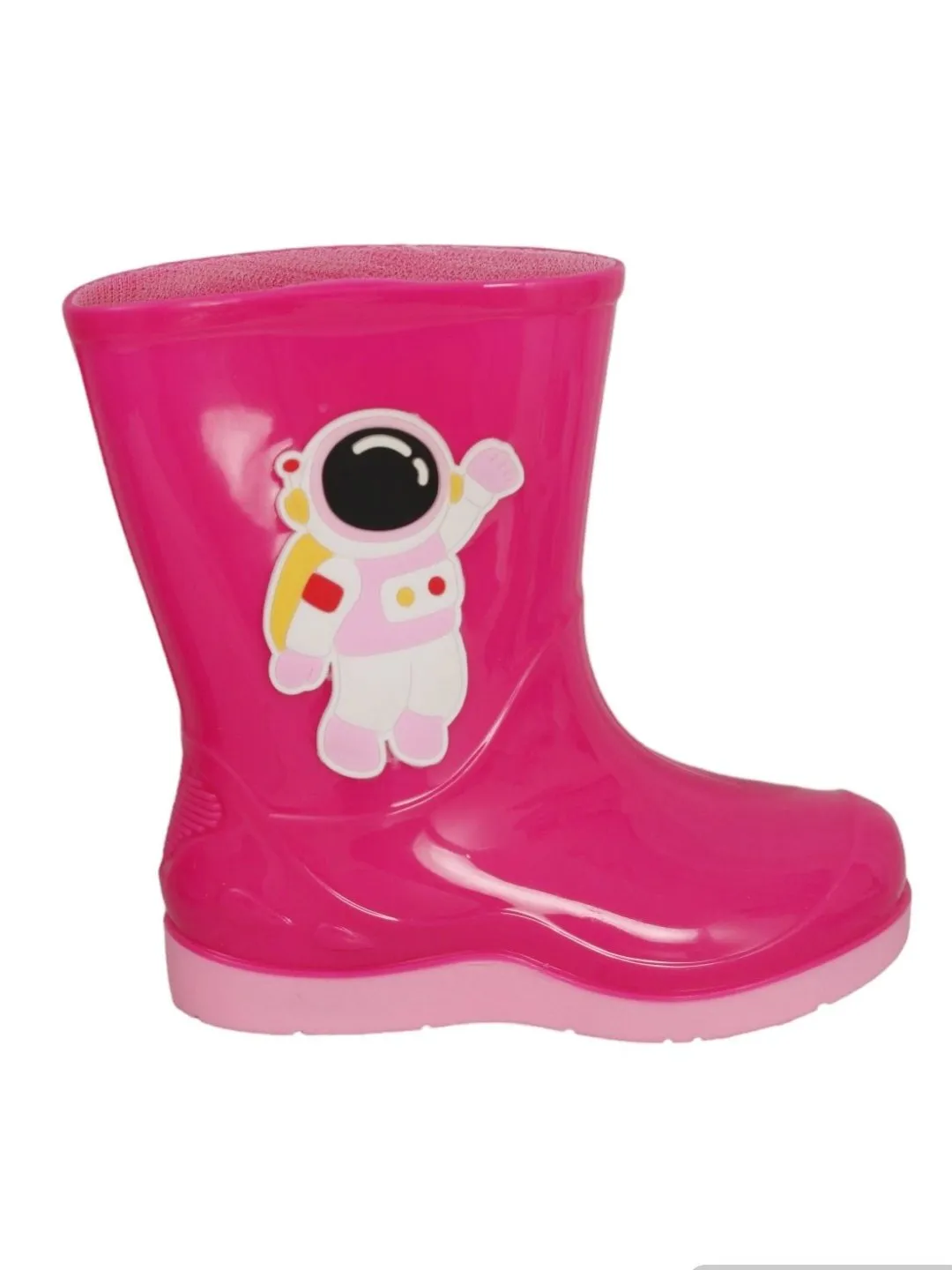 Pink Astronaut Themed Rain Boots For Girls