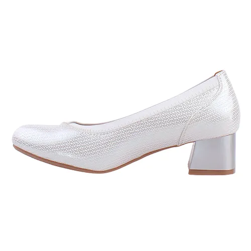Redz Ladies Block Heeled Pumps - DCD61102 - Silver