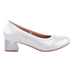 Redz Ladies Block Heeled Pumps - DCD61102 - Silver