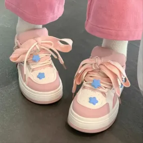 Sohiwoo Women's Sneakers Kawaii Platform Sports Shoes Casual Flats Spring Summer Vintage Vulcanize Cute Korean Tennis Female Skateboard
