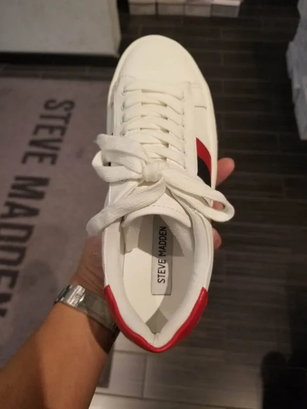 Steve Madden Women's Checked Sneakers White CHEC01S1