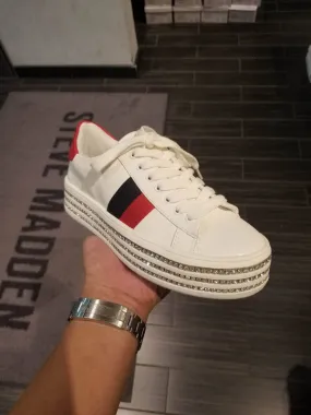 Steve Madden Women's Checked Sneakers White CHEC01S1