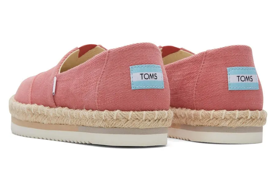 TOMS Womens Alpargata Platform Eco Rope Espadrille - Faded Rose