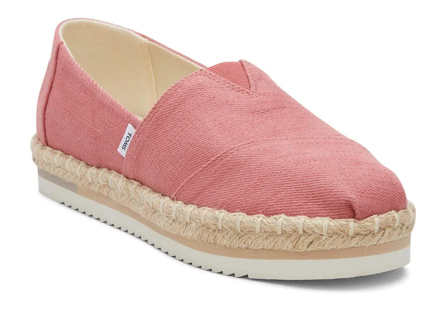 TOMS Womens Alpargata Platform Eco Rope Espadrille - Faded Rose