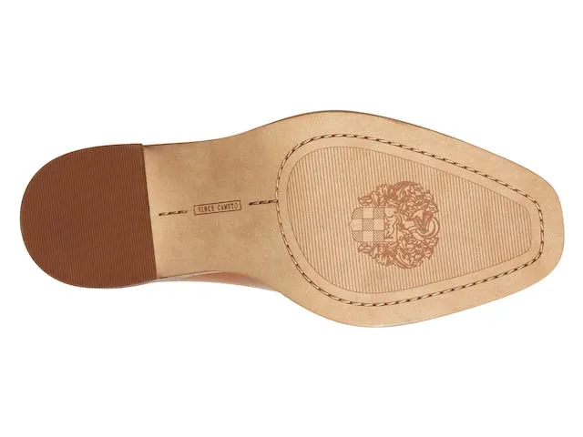 Vince Camuto Cedeen Truffle Leather Slip-On Apron Toe Pump Retro Heeled Loafer