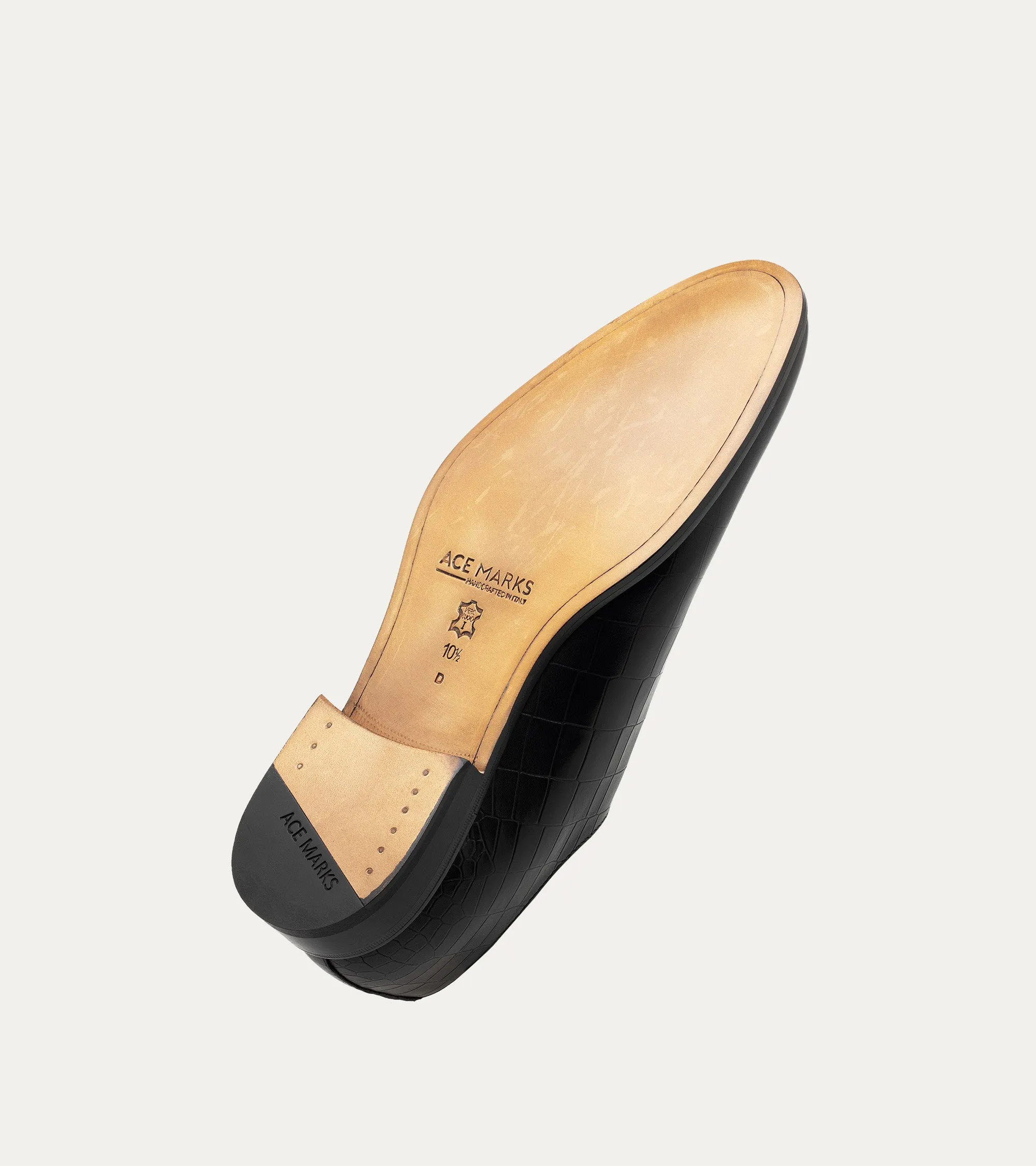Wholecut Oxford Plain Toe Black Croc Antique